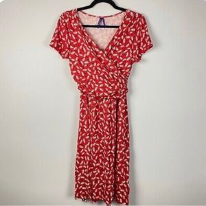 Seraphine Maternity Viscose Jersey Short Sleeve Dress Red Floral Size6